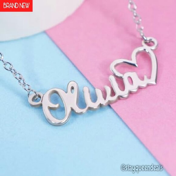 Custom Name Necklace Personalized Sterling Silver or Gold Pendant Gift - Picture 5 of 8